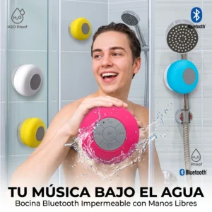 Bocina Bluetooth a Prueba de Agua - Ideal para la ducha y la piscina!